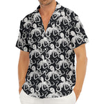 Black And White Octopus Pattern Print Men's Deep V-Neck Shirt
