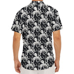 Black And White Octopus Pattern Print Men's Deep V-Neck Shirt