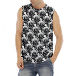 Black And White Octopus Pattern Print Men's Fitness Tank Top