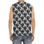 Black And White Octopus Pattern Print Men's Fitness Tank Top