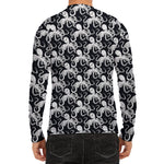 Black And White Octopus Pattern Print Men's Long Sleeve Rash Guard