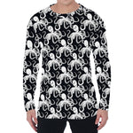Black And White Octopus Pattern Print Men's Long Sleeve T-Shirt