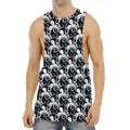 Black And White Octopus Pattern Print Men's Muscle Tank Top