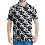 Black And White Octopus Pattern Print Men's Polo Shirt