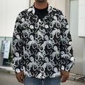 Black And White Octopus Pattern Print Men's Shirt Jacket