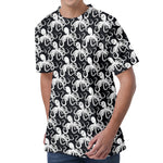 Black And White Octopus Pattern Print Men's Velvet T-Shirt