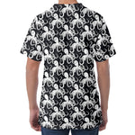 Black And White Octopus Pattern Print Men's Velvet T-Shirt