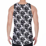 Black And White Octopus Pattern Print Men's Velvet Tank Top