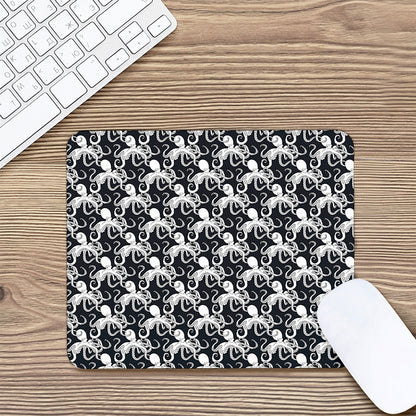 Black And White Octopus Pattern Print Mouse Pad