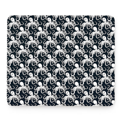 Black And White Octopus Pattern Print Mouse Pad