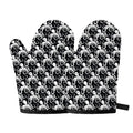 Black And White Octopus Pattern Print Oven Mitts