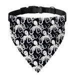 Black And White Octopus Pattern Print Over The Collar Dog Bandana