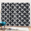 Black And White Octopus Pattern Print Pencil Pleat Curtains