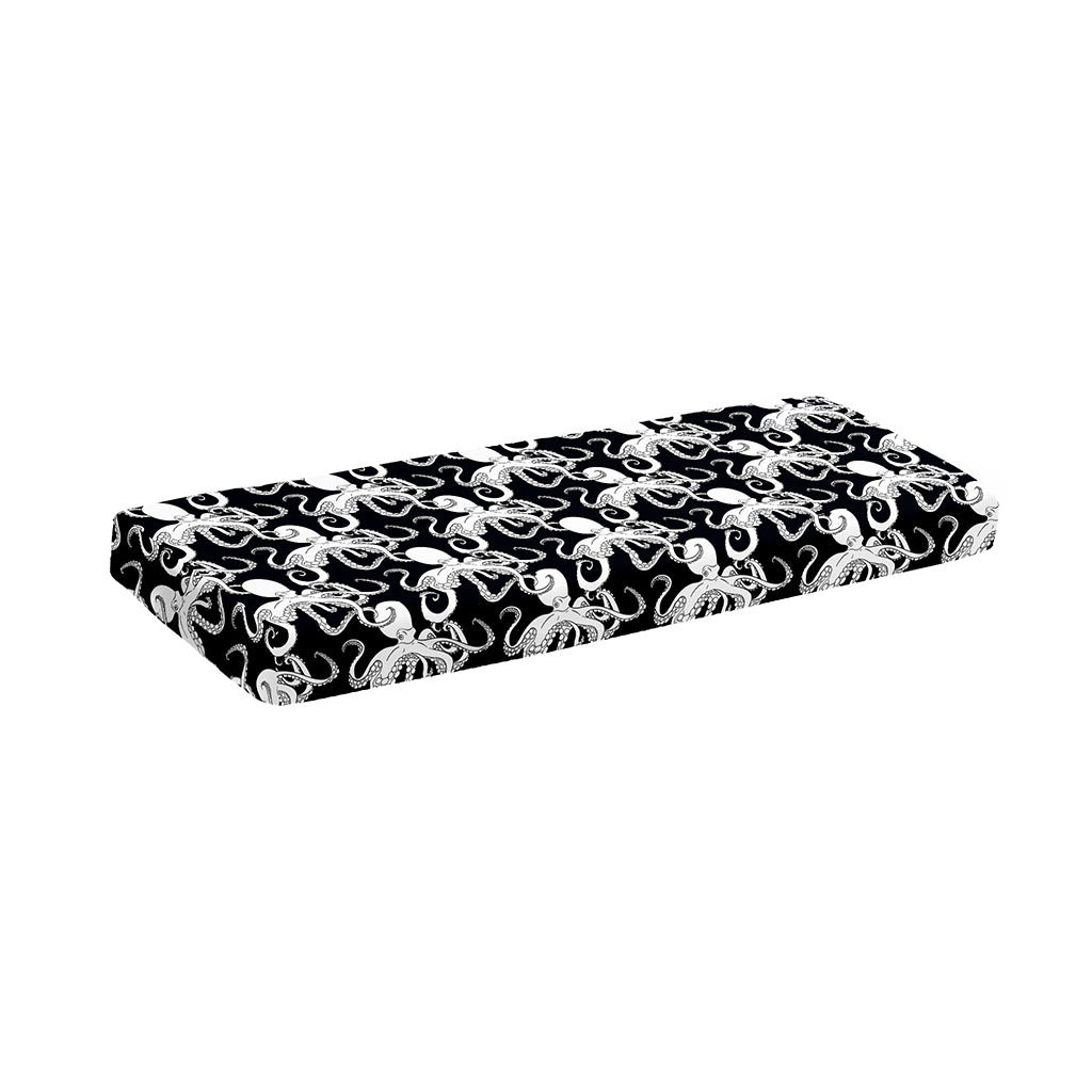 Black And White Octopus Pattern Print Piano Keyboard Cover