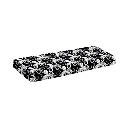 Black And White Octopus Pattern Print Piano Keyboard Cover