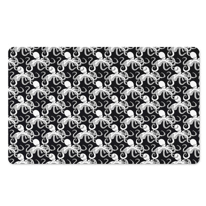 Black And White Octopus Pattern Print Polyester Doormat