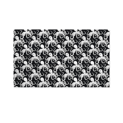 Black And White Octopus Pattern Print Polyester Flag