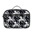 Black And White Octopus Pattern Print Portable Lunch Bag