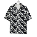 Black And White Octopus Pattern Print Rayon Hawaiian Shirt
