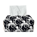 Black And White Octopus Pattern Print Rectangle Tissue Box Cover