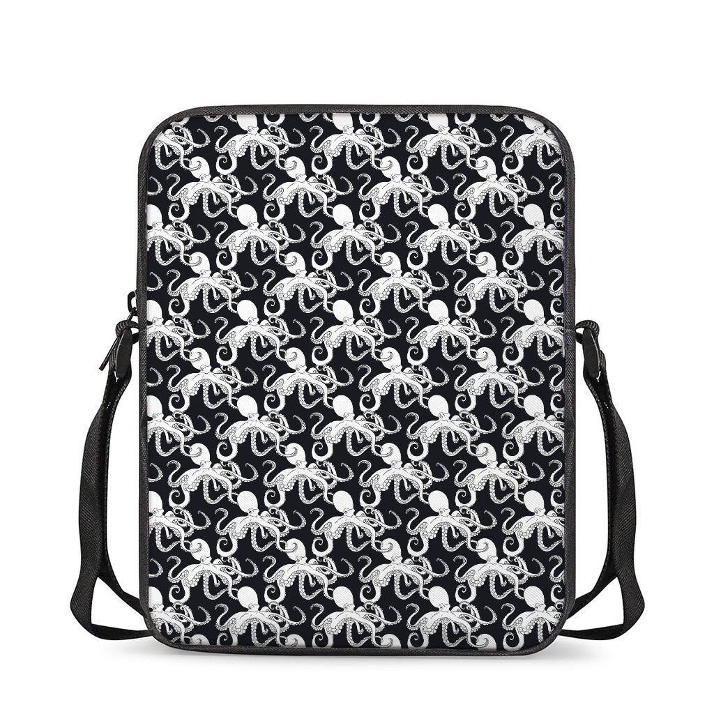 Black And White Octopus Pattern Print Rectangular Crossbody Bag