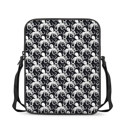 Black And White Octopus Pattern Print Rectangular Crossbody Bag