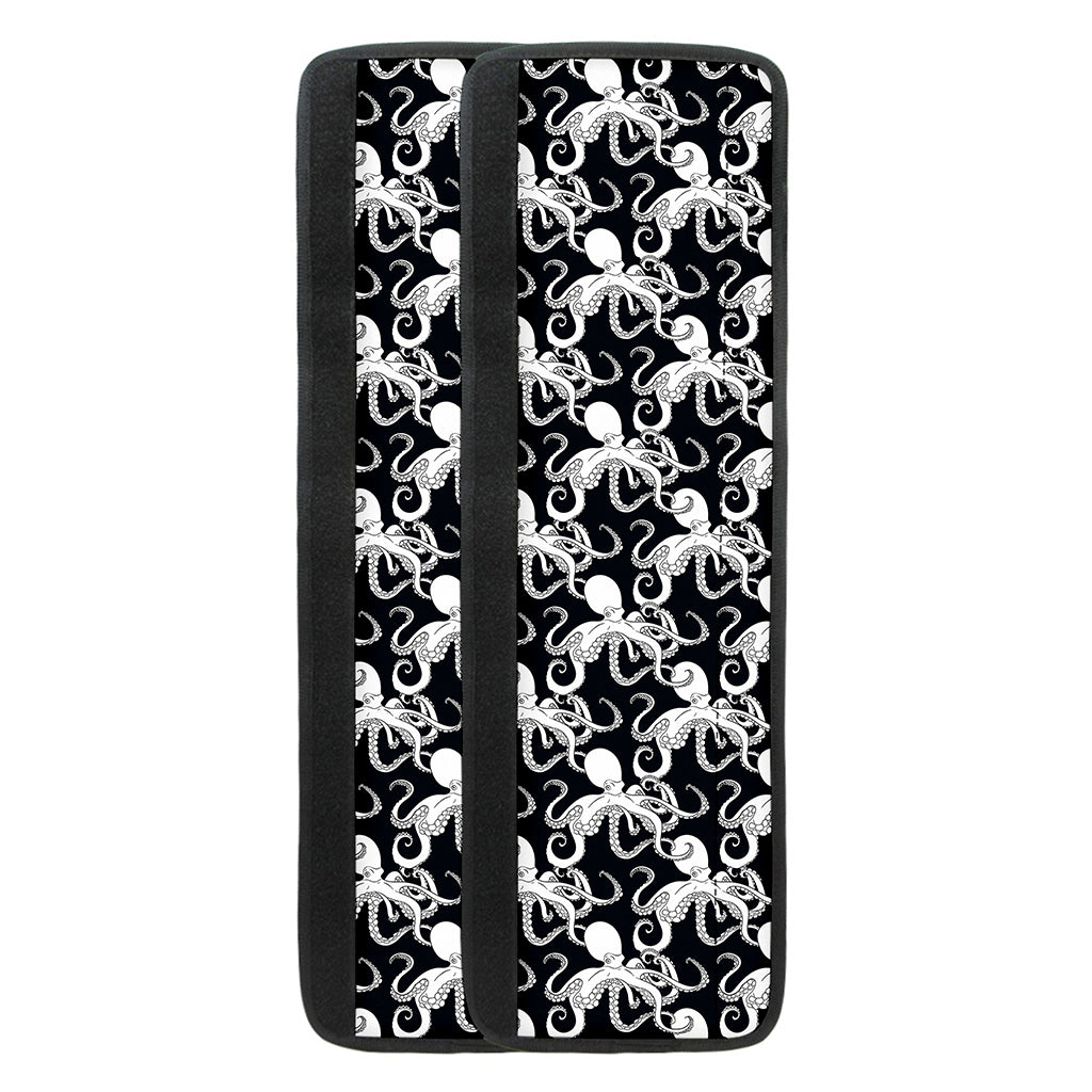 Black And White Octopus Pattern Print Refrigerator Handle Covers