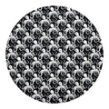 Black And White Octopus Pattern Print Round Blanket