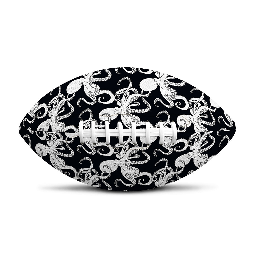 Black And White Octopus Pattern Print Rugby Ball