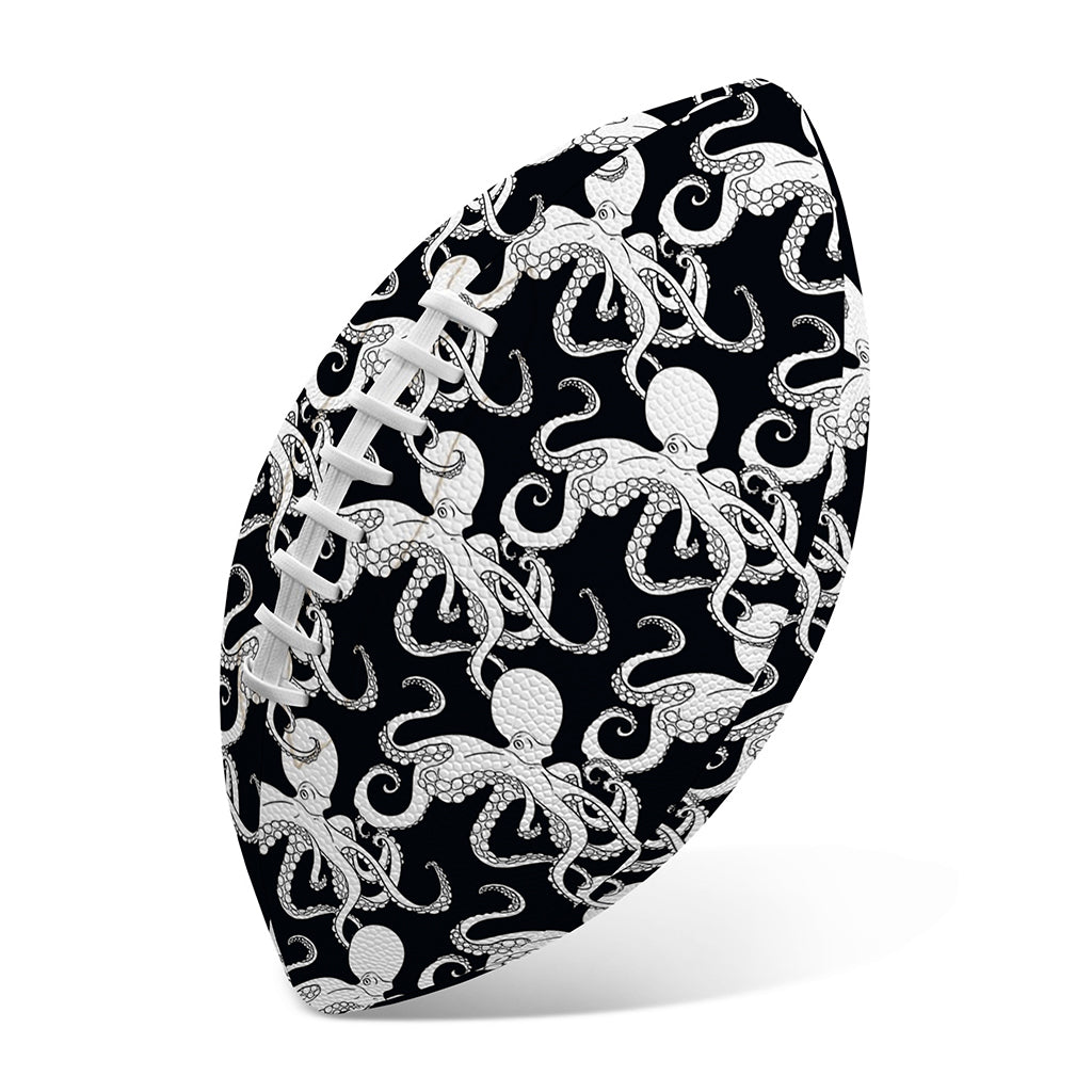 Black And White Octopus Pattern Print Rugby Ball