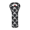 Black And White Octopus Pattern Print Single Neoprene Wine Tote