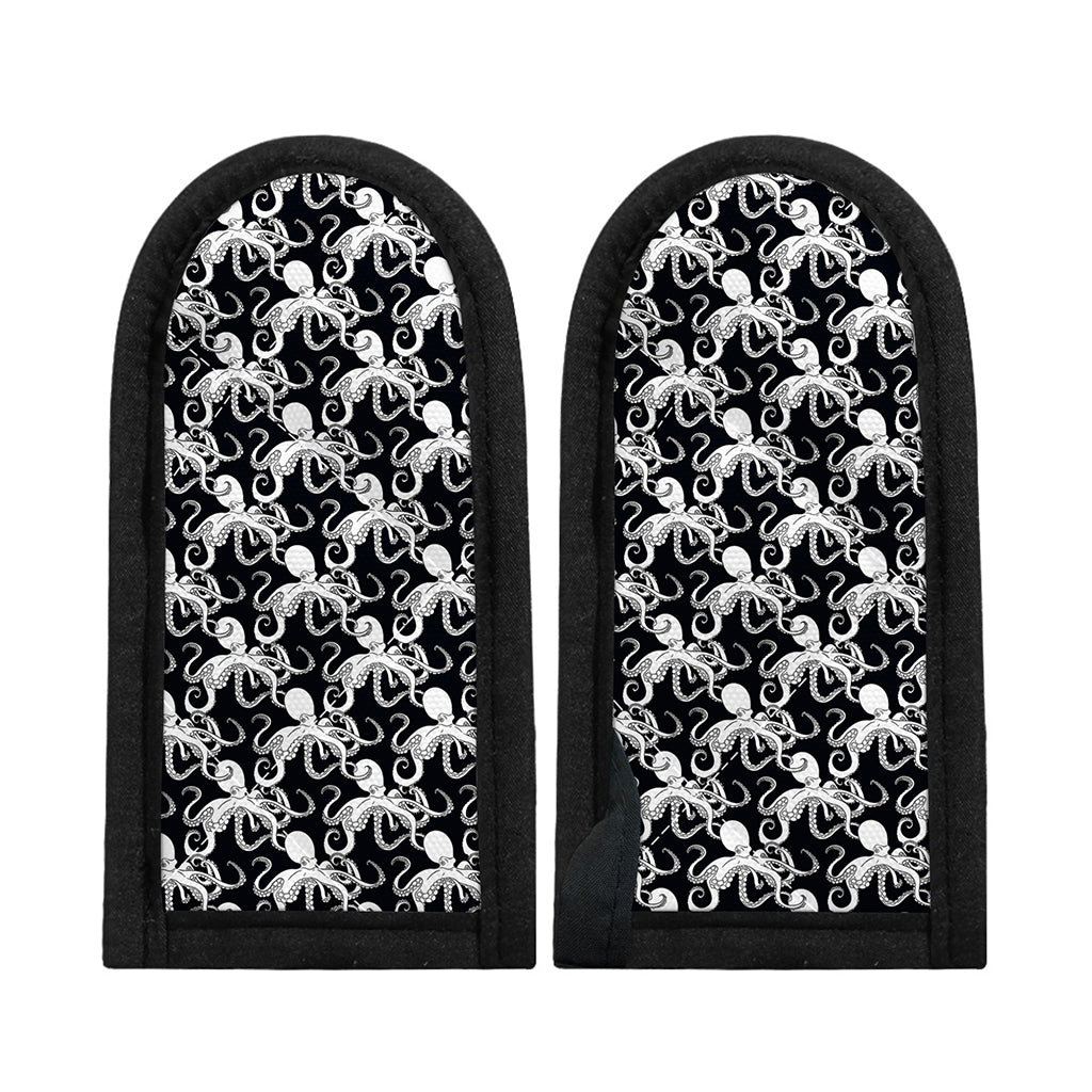 Black And White Octopus Pattern Print Skillet Handle Cover