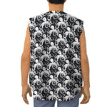 Black And White Octopus Pattern Print Sleeveless Baseball Jersey