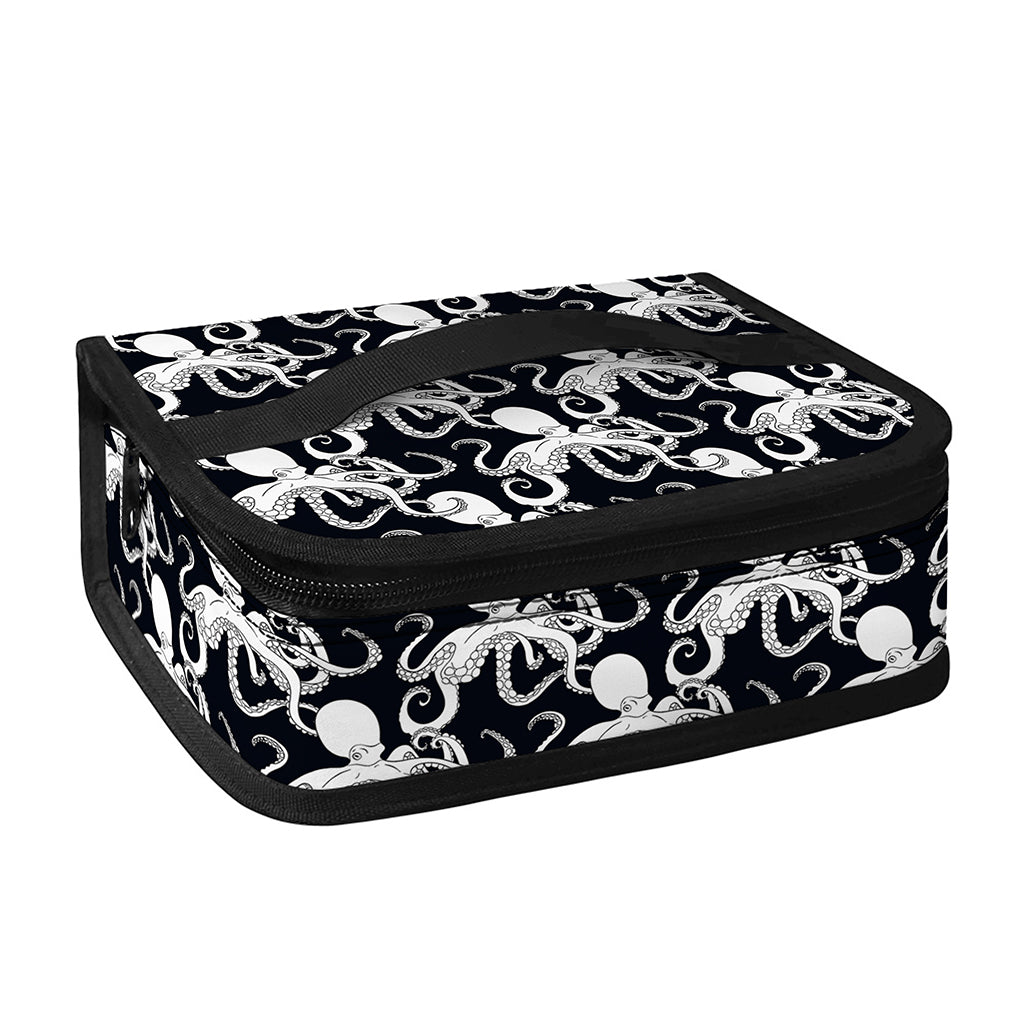 Black And White Octopus Pattern Print Small Lunch Bag