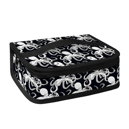 Black And White Octopus Pattern Print Small Lunch Bag