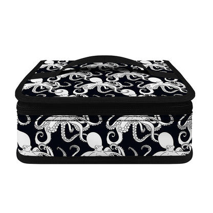 Black And White Octopus Pattern Print Small Lunch Bag