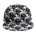 Black And White Octopus Pattern Print Snapback Cap