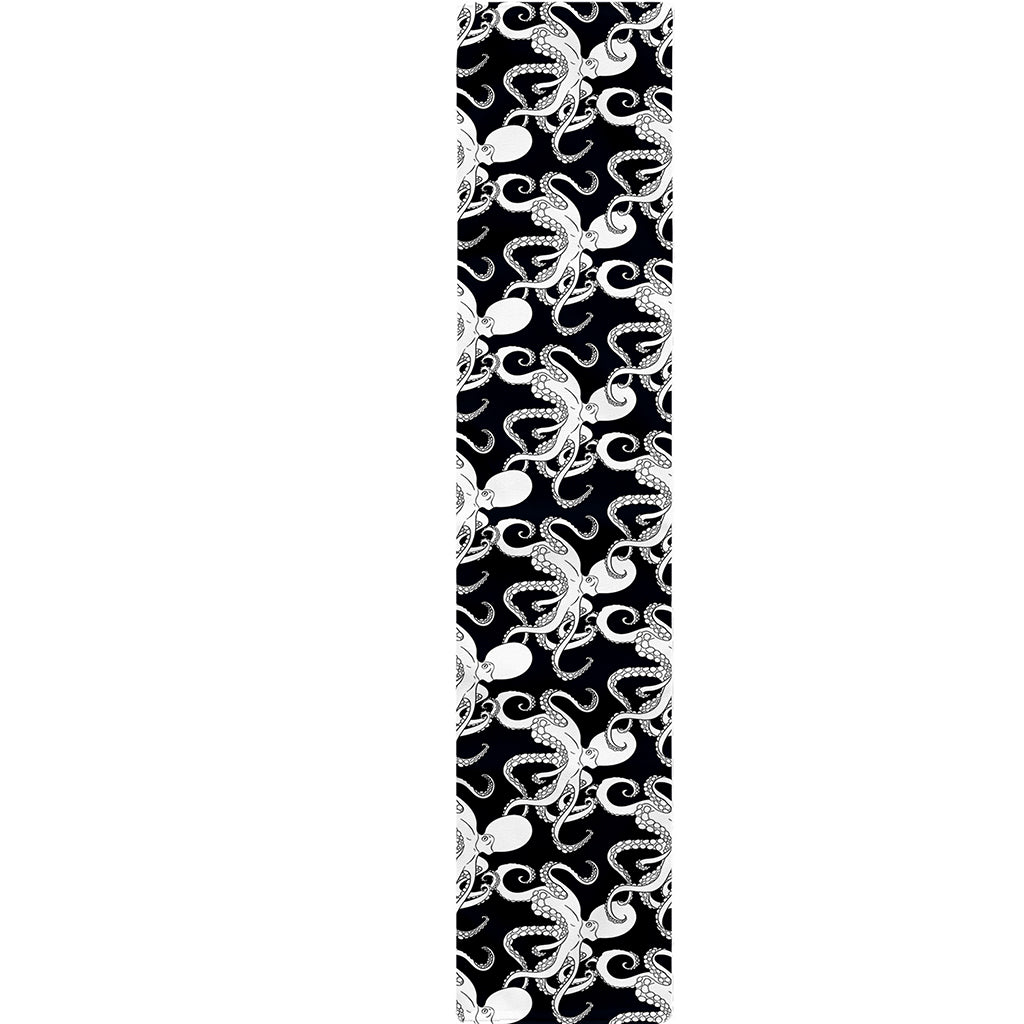 Black And White Octopus Pattern Print Table Runner