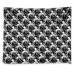 Black And White Octopus Pattern Print Tapestry