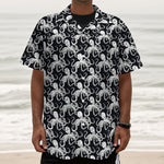 Black And White Octopus Pattern Print Textured Short Sleeve Shirt