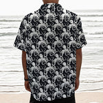 Black And White Octopus Pattern Print Textured Short Sleeve Shirt