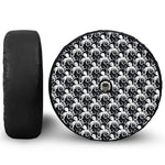 Black And White Octopus Pattern Print Tire Cover With Camera Hole