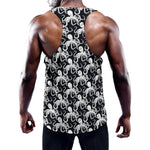 Black And White Octopus Pattern Print Training Tank Top