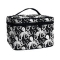 Black And White Octopus Pattern Print Travel Makeup Bag