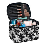 Black And White Octopus Pattern Print Travel Makeup Bag