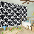 Black And White Octopus Pattern Print Wall Sticker