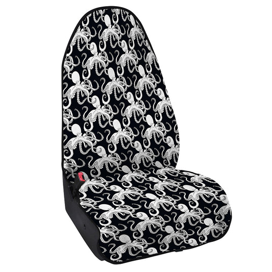 Black And White Octopus Pattern Print Waterproof Car Seat Cover