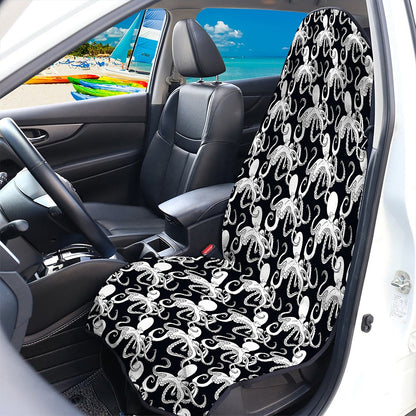 Black And White Octopus Pattern Print Waterproof Car Seat Cover