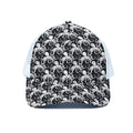 Black And White Octopus Pattern Print White Mesh Trucker Hat