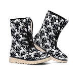 Black And White Octopus Pattern Print Winter Boots